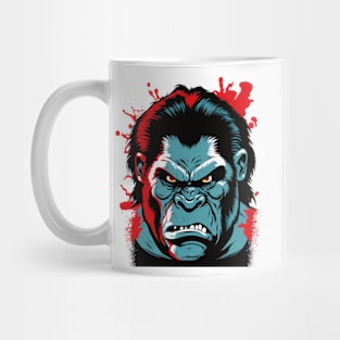 Angry Gorilla Cartoon Comic Book Style Silver Back Mean Mug